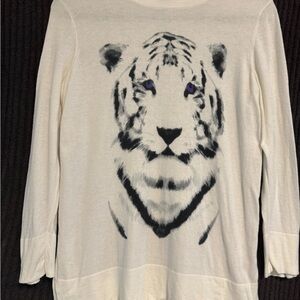 The Limited Soft Cream Tiger Print Sweater